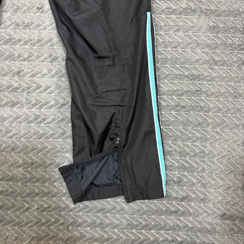 Vtg Adidas Track Windbreaker Pants Men Medium Black Baggy Y2K Zipper Lined